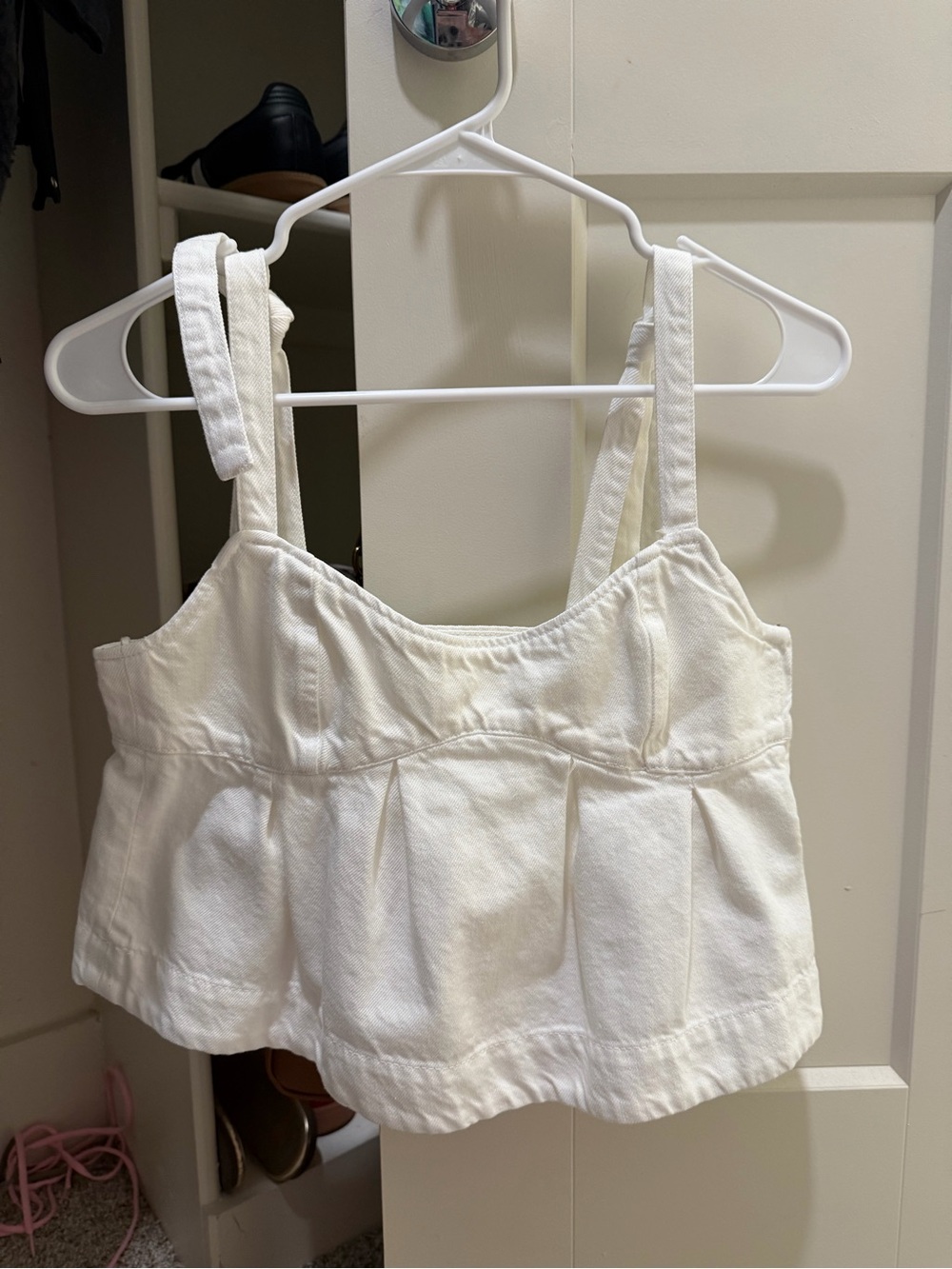 White Peplum Tank Top - ZARA
